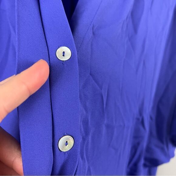 Chico’s purple dolman sleeve chiffon popover flowy blouse - Picture 7 of 10